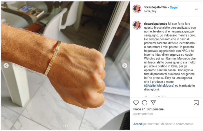 Fig. 1: example of ID bracelet from Etsy Etsy ID bracelet